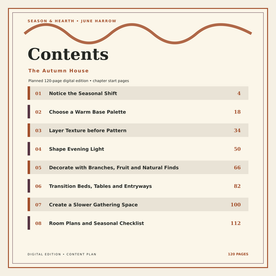 Contents preview with chapter start pages for The Autumn House.