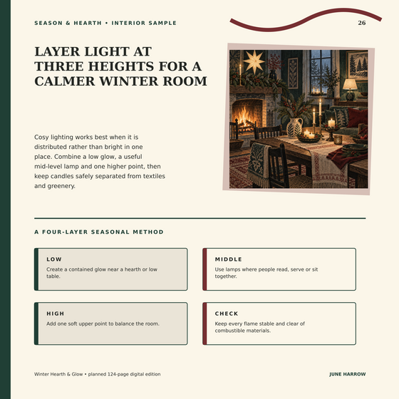 Sample teaching page from Winter Hearth & Glow.